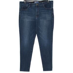 Democracy Absolution Jeans High Rise Skinny Plus Size 16 Ankle Dark Stretch Blue